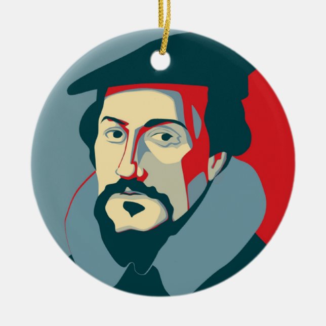 John Calvin prydnad Julgransprydnad Keramik (Framsidan)