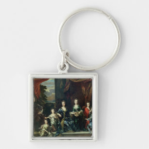 John Churchill 1st hertig av Marlborough Fyrkantig Silverfärgad Nyckelring
