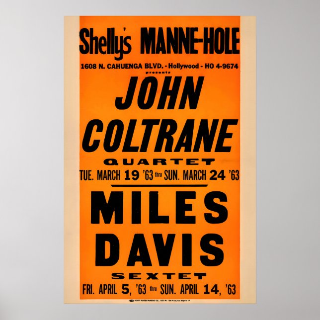 John Coltrane - Miles Davis jazzaffisch - Shelly's Poster (Framsidan)