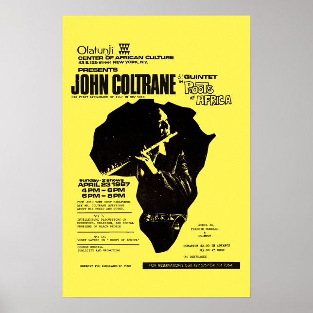 John Coltrane Olatunji Jazz Vintage Poster (Framsidan)