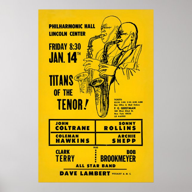 John Coltrane - Sonny Rollins jazzaffisch - Titane Poster (Framsidan)