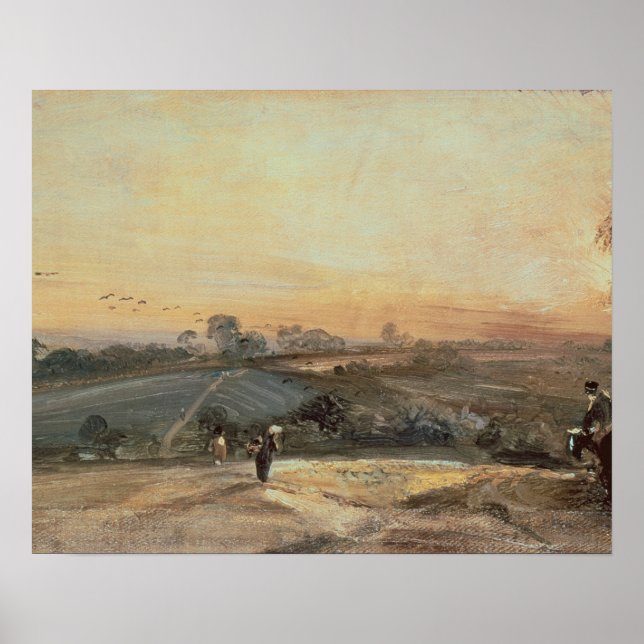 John Constable | Automatisk solnedgång Poster (Framsidan)
