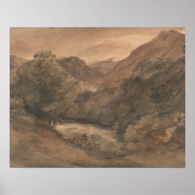 John Constable - Borrowdale- Evening efter en Bra Poster (Framsidan)