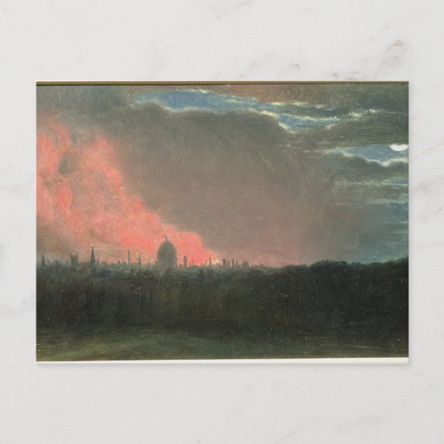 John Constable | Brand i London sedd från Hampstea Vykort (Framsida)