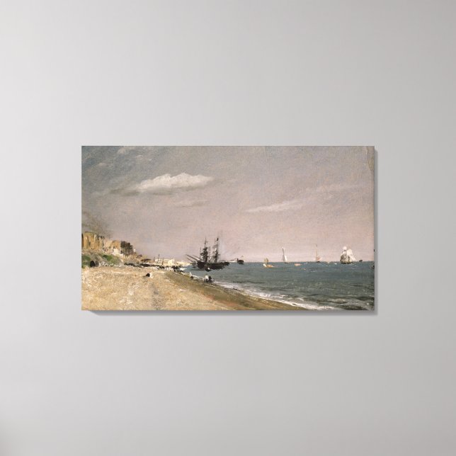 John Constable | Brighton Beach med kollisionsutru Canvastryck (Framsida)