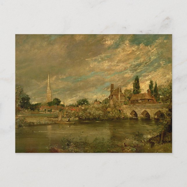 John Constable | Bron i Harnham och Salisbu Vykort (Framsida)