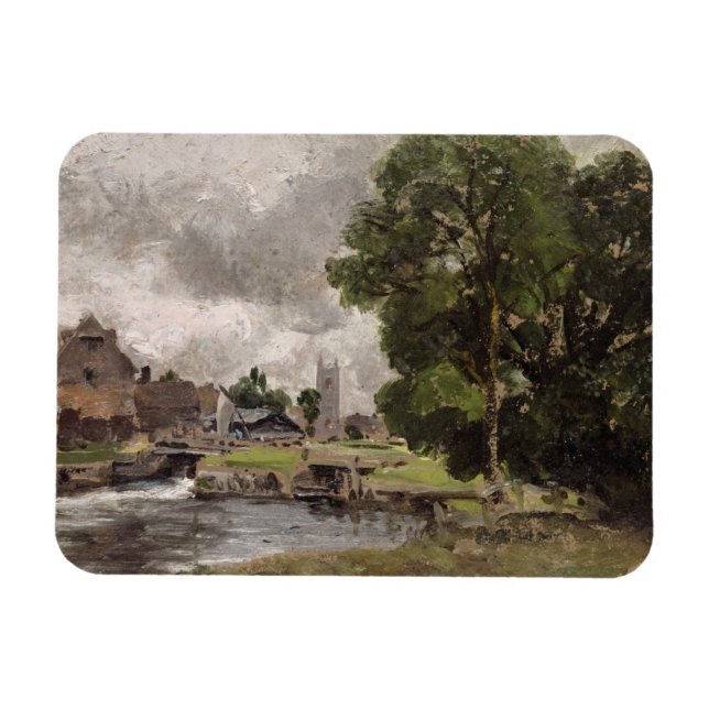 John Constable | Dedham Lock and Mill Magnet (Horisontell)