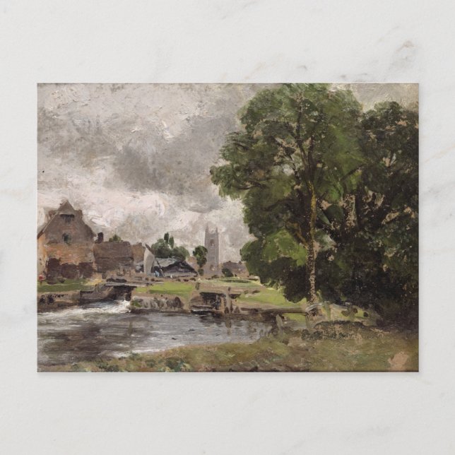 John Constable | Dedham Lock and Mill Vykort (Framsida)