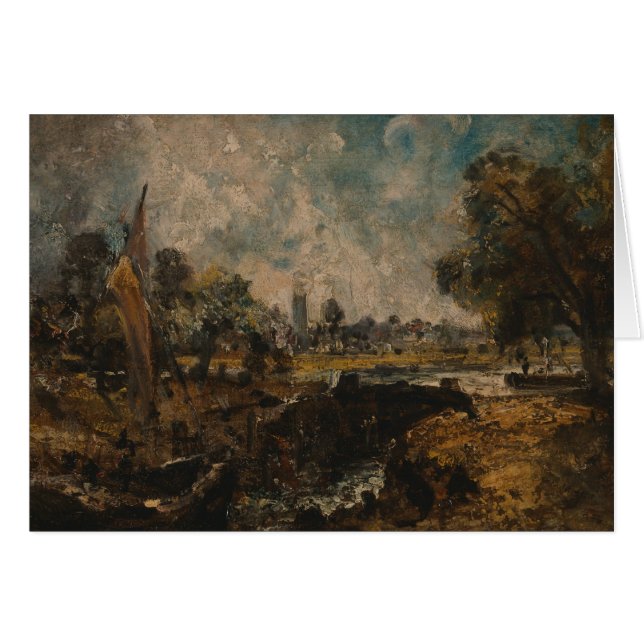 John Constable - Dedham Lock Hälsningskort (Framsidan Horizontal)