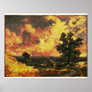 John Constable - English Ligcape (modifierat) Poster