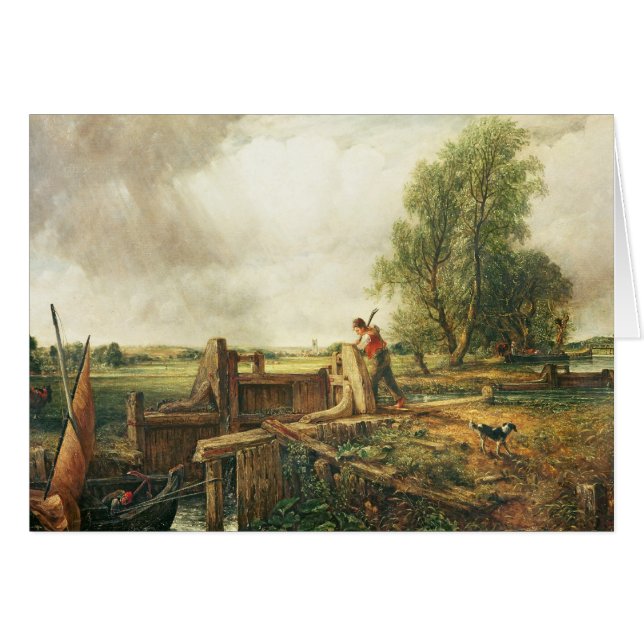 John Constable | Ett fartyg som passerar ett lås Hälsningskort (Framsidan Horizontal)