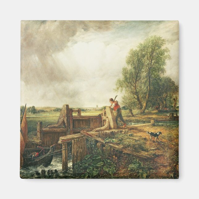 John Constable | Ett fartyg som passerar ett lås Magnet (Framsidan)
