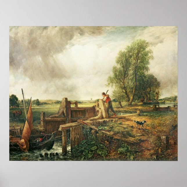 John Constable | Ett fartyg som passerar ett lås Poster (Framsidan)