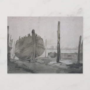 John Constable Floden Scen med fartyg i Sunset Vykort