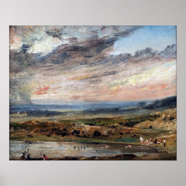 John Constable Hampstead Heath, med Pond och Bath Poster (Framsidan)