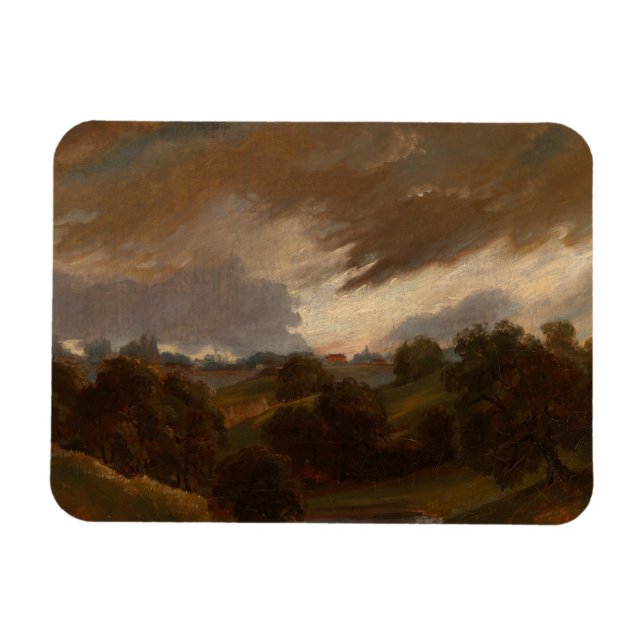 John Constable - Hampstead, Stormy Himlar Magnet (Horisontell)