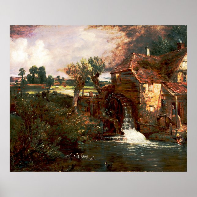 John Constable - Parham Mill (modifierad) Poster (Framsidan)