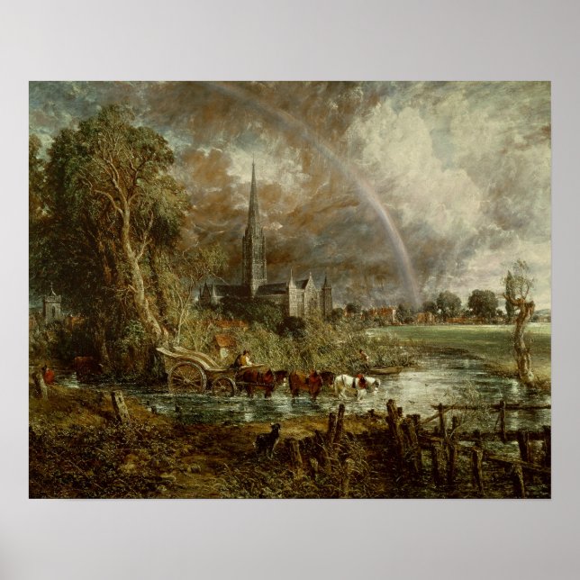 John Constable | Salisbury Cathedral från Mead Poster (Framsidan)