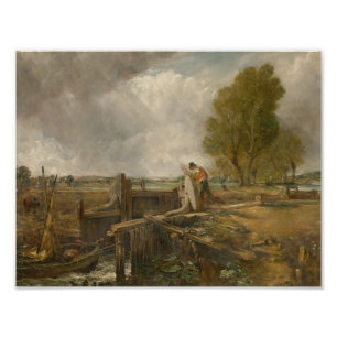 John Constable - Study of a Boat Passing a Lock Fototryck