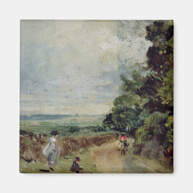 John Constable | Vägtransport Land med träd och fi Magnet (Framsidan)
