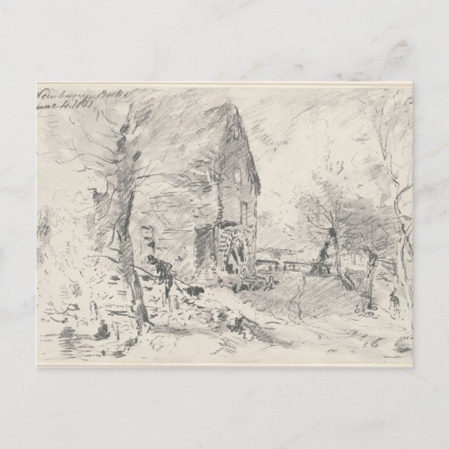 John Constable | Vattenbruk vid Newbury (penna) Vykort (Framsida)