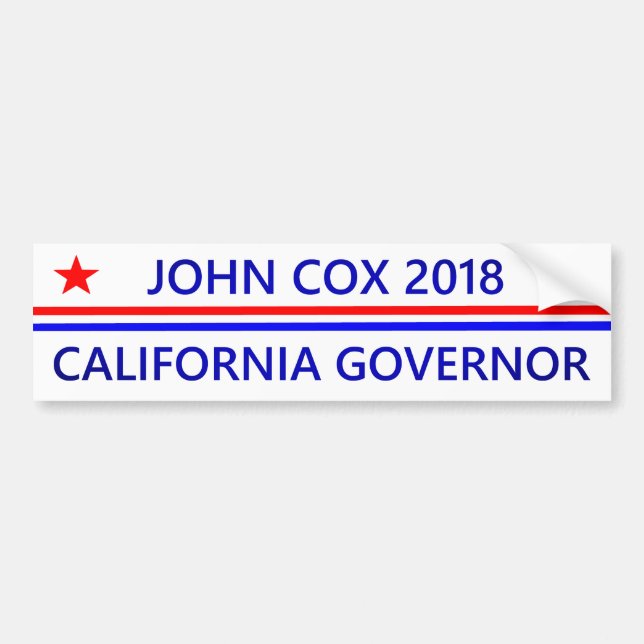 John Cox regulator Kalifornien 2018 Bildekal (Framsidan)