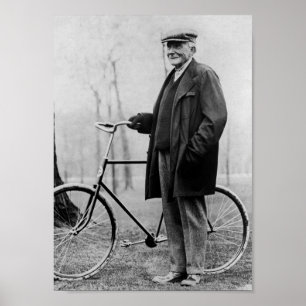 John D. Rockefeller med cykeln - 1913 Poster