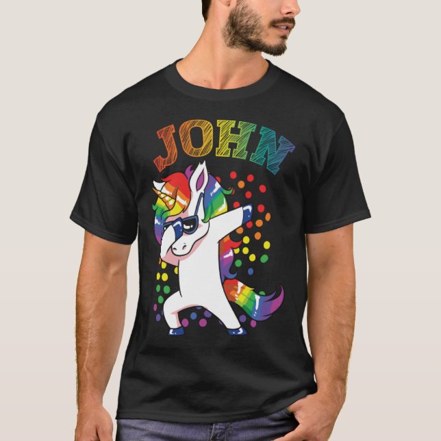 John Dabbing Unicorn T Shirt (Framsida)