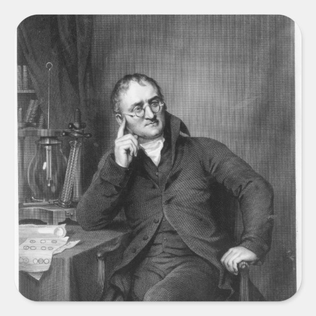 John Dalton Fyrkantigt Klistermärke (Framsida)