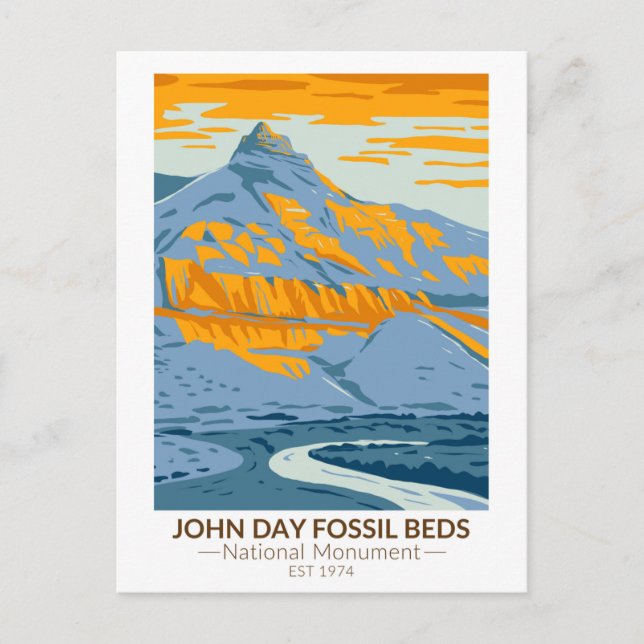 John Day Fossil Beds National Monument Oregon Post Vykort (Framsida)