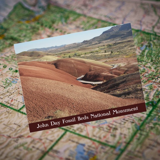 John Day Fossil Beds National Monument Travel Vykort (In Situ Map)