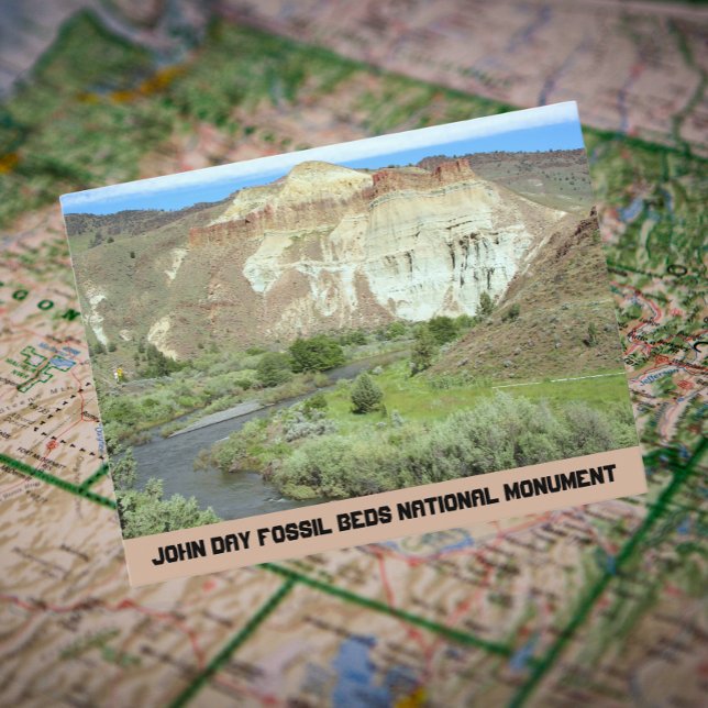 John Day Fossil Beds National Monument Travel Vykort (In Situ Map)