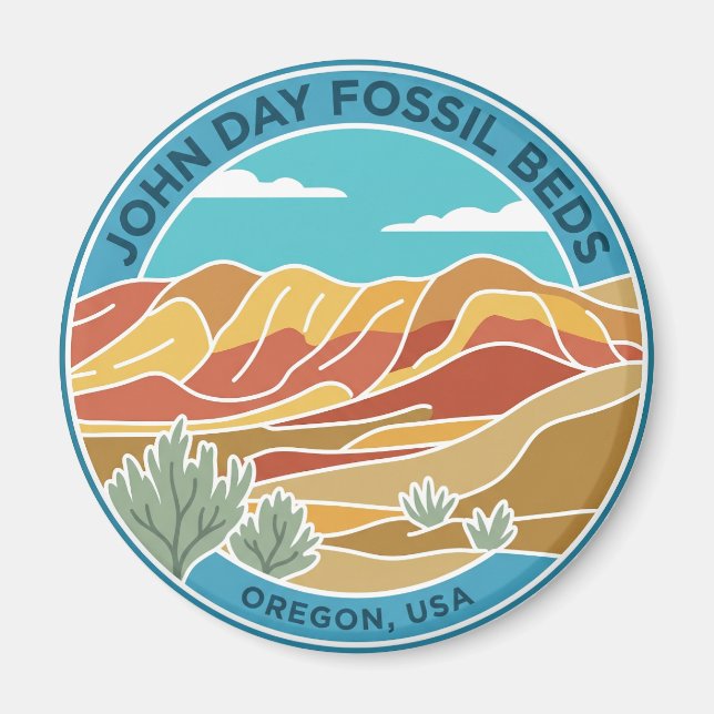 John Day Fossil Beds National Monument USA Magnet (Framsidan)