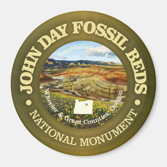 John Day Fossil Beds (NM) Magnet (Framsidan)