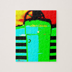 John Deere Grönt Tractor Farm Photo Art Pussel