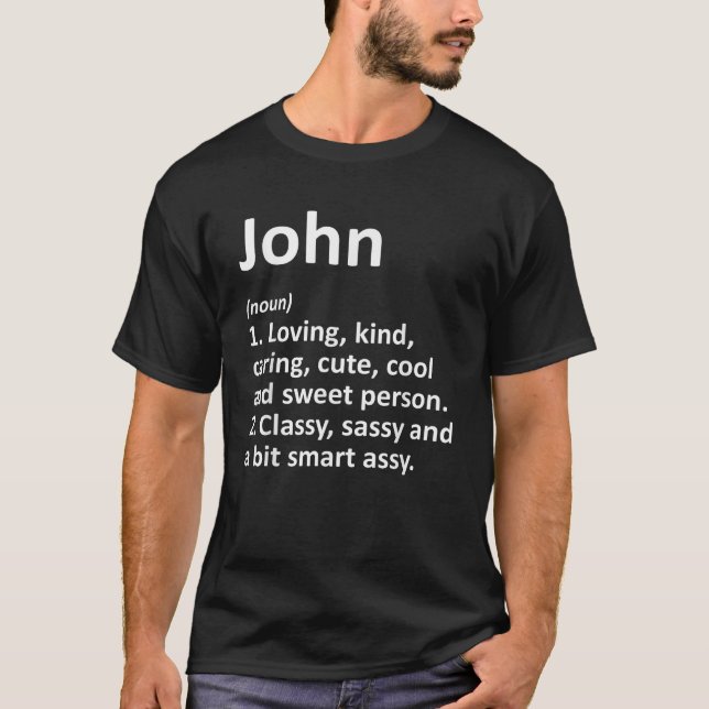 JOHN Definition Personlig Namn Funny Birthday G T Shirt (Framsida)