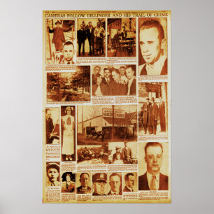 John Dillinger Brottssling Public Enemy #1 Poster