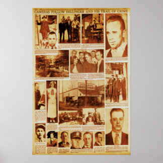 John Dillinger Trail of Crime Public Enemy #1 Poster