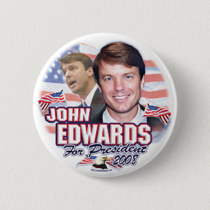 John Edwards för president 2008 knäppas Knapp