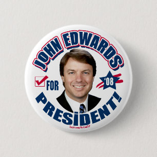 John Edwards för president 2008 knäppas Knapp