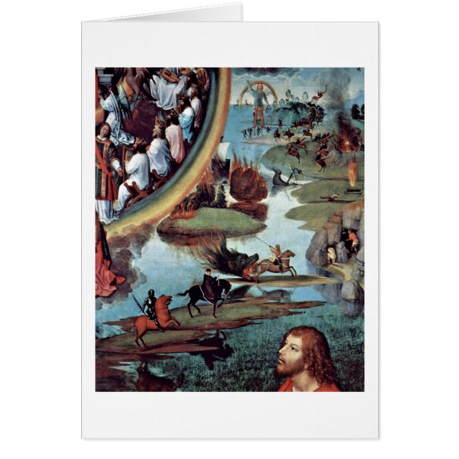 John Evangelist in Patmos av Hans Memling Hälsningskort (Framsidan)