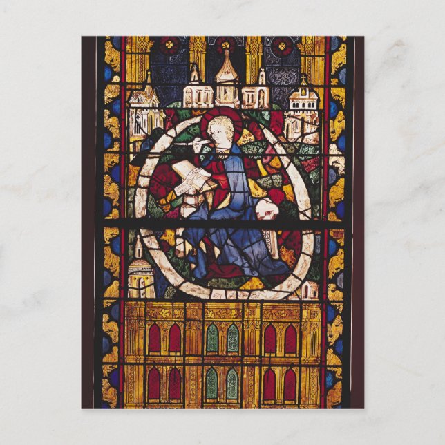 John Evangelist skriver Apocalypse Vykort (Framsida)