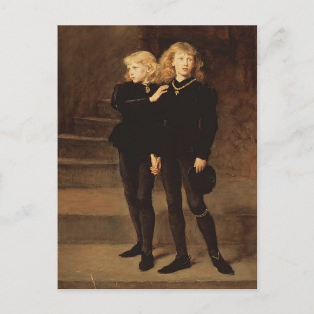 John Everett Millais - de två princes-vykortet Vykort (Framsida)
