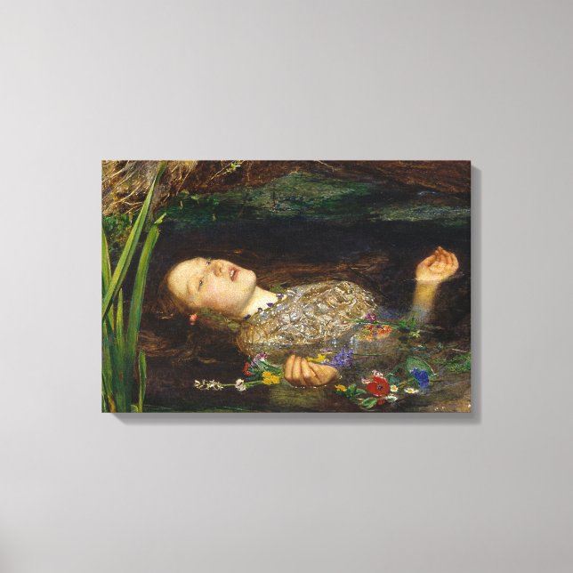 John Everett Millais - Ophelia Canvastryck (Framsida)