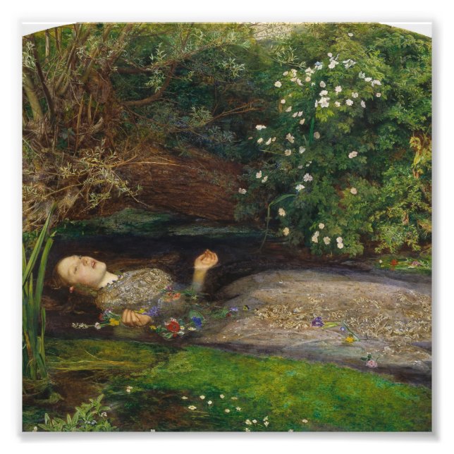 John Everett Millais - Ophelia Fototryck (Framsidan)