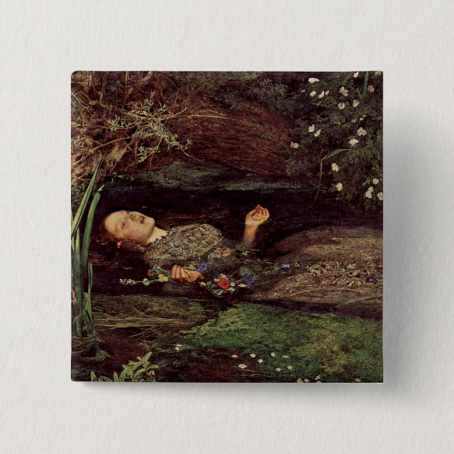 John Everett Millais Ophelia knäppas Knapp (Framsida)
