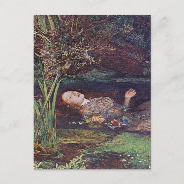 John Everett Millais Ophelia Vykort (Framsida)