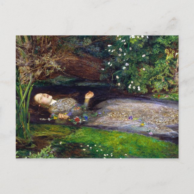 John Everett Millais Ophelia Vykort (Framsida)