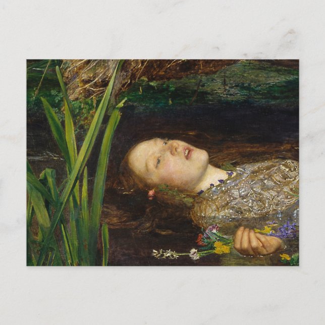 John Everett Millais - Ophelia Vykort (Framsida)