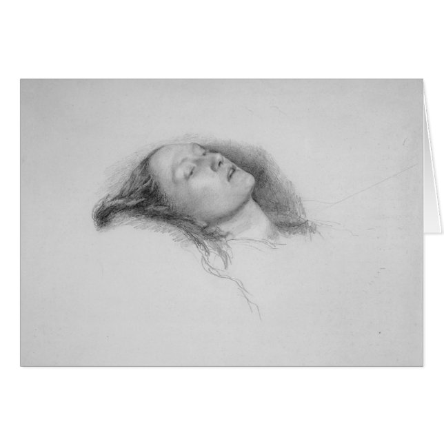 John Everett Millais- studie för Ophelia Hälsningskort (Framsidan Horizontal)